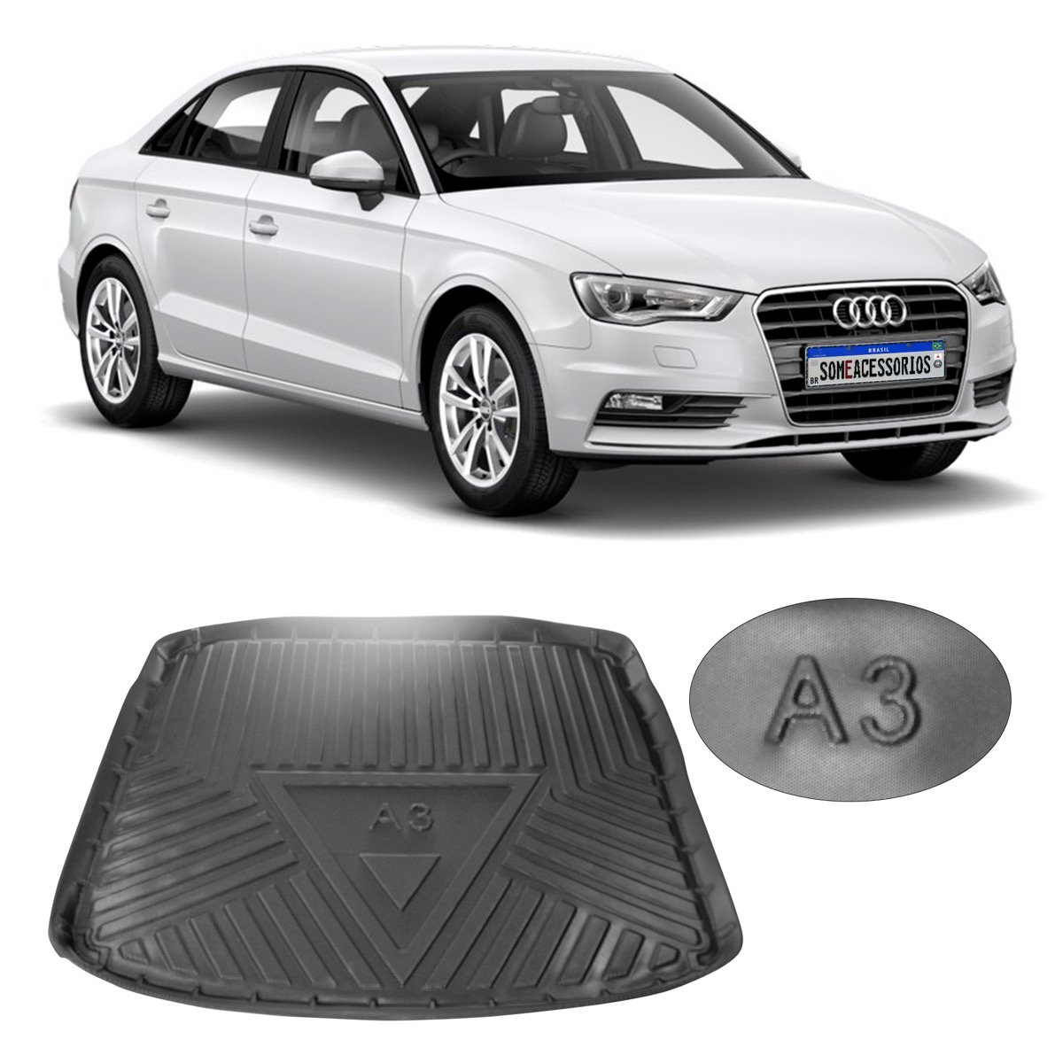 Tapete de porta-malas Audi A3 Sedan 2014 até 2020