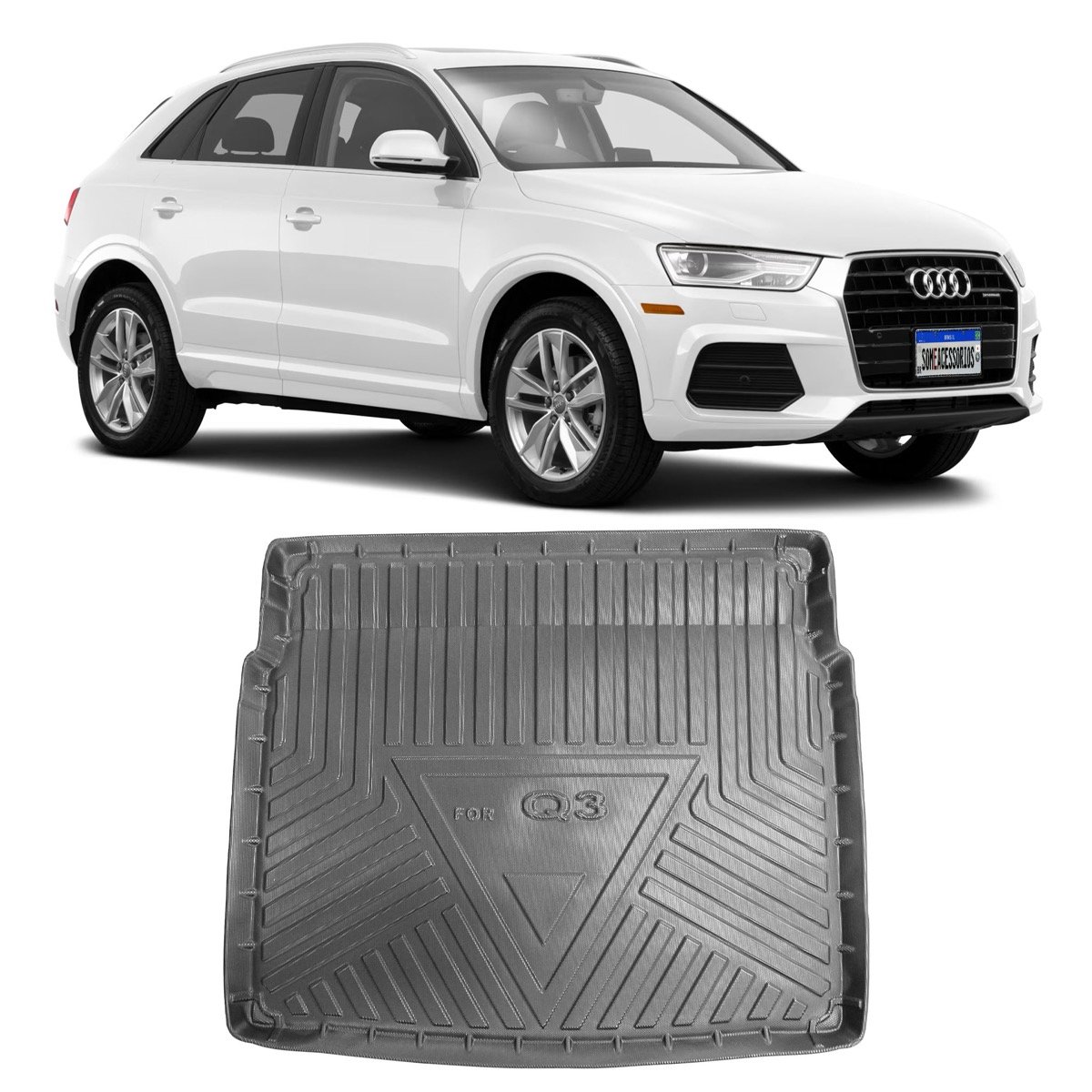 Tapete de porta-malas Audi Q3 2013 até 2017