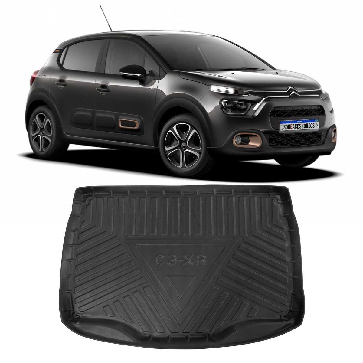Tapete de porta-malas Citroën C3-XR 2015 até 2021