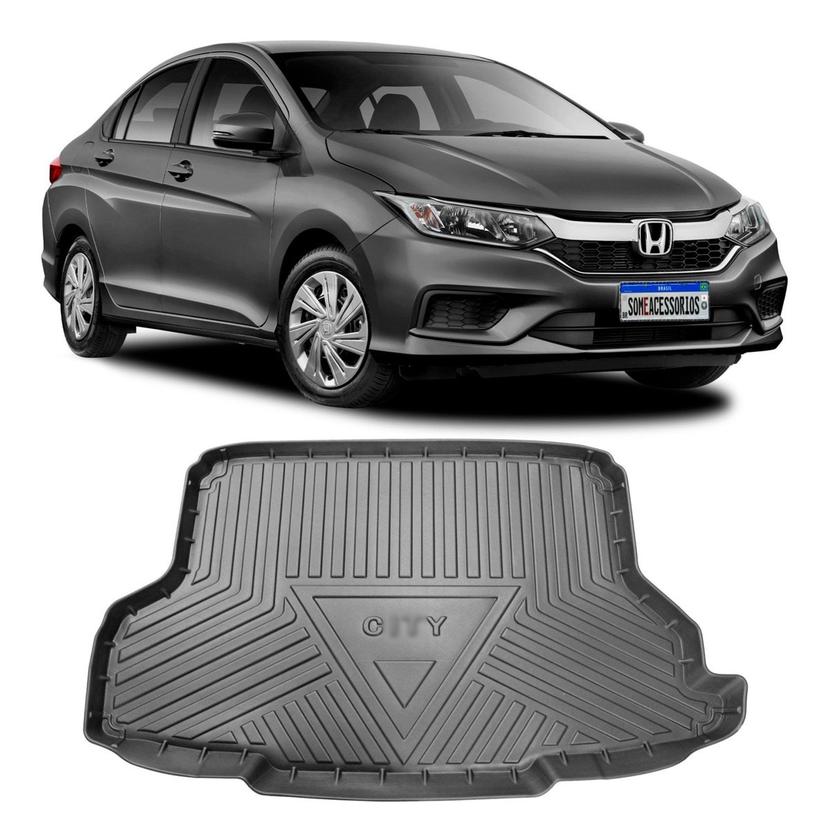 Tapete de porta-malas Honda City 2015 até 2021