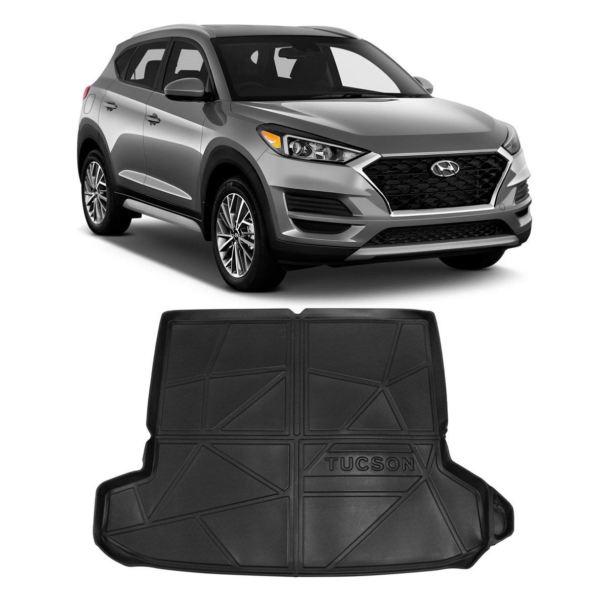 Tapete de porta-malas Hyundai Tucson 2021 até 2022 sem Subwoofer