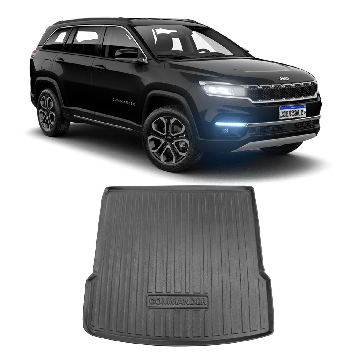 Tapete de porta-malas Jeep Commander 7 Lugares 2018 até 2024