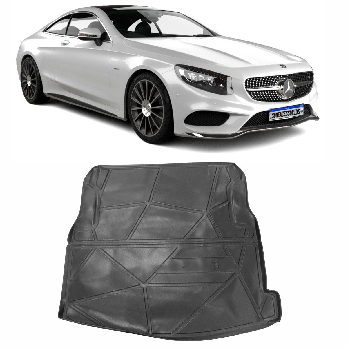 Tapete de porta-malas Mercedes-Benz Classe E Coupe 2009 até 2023