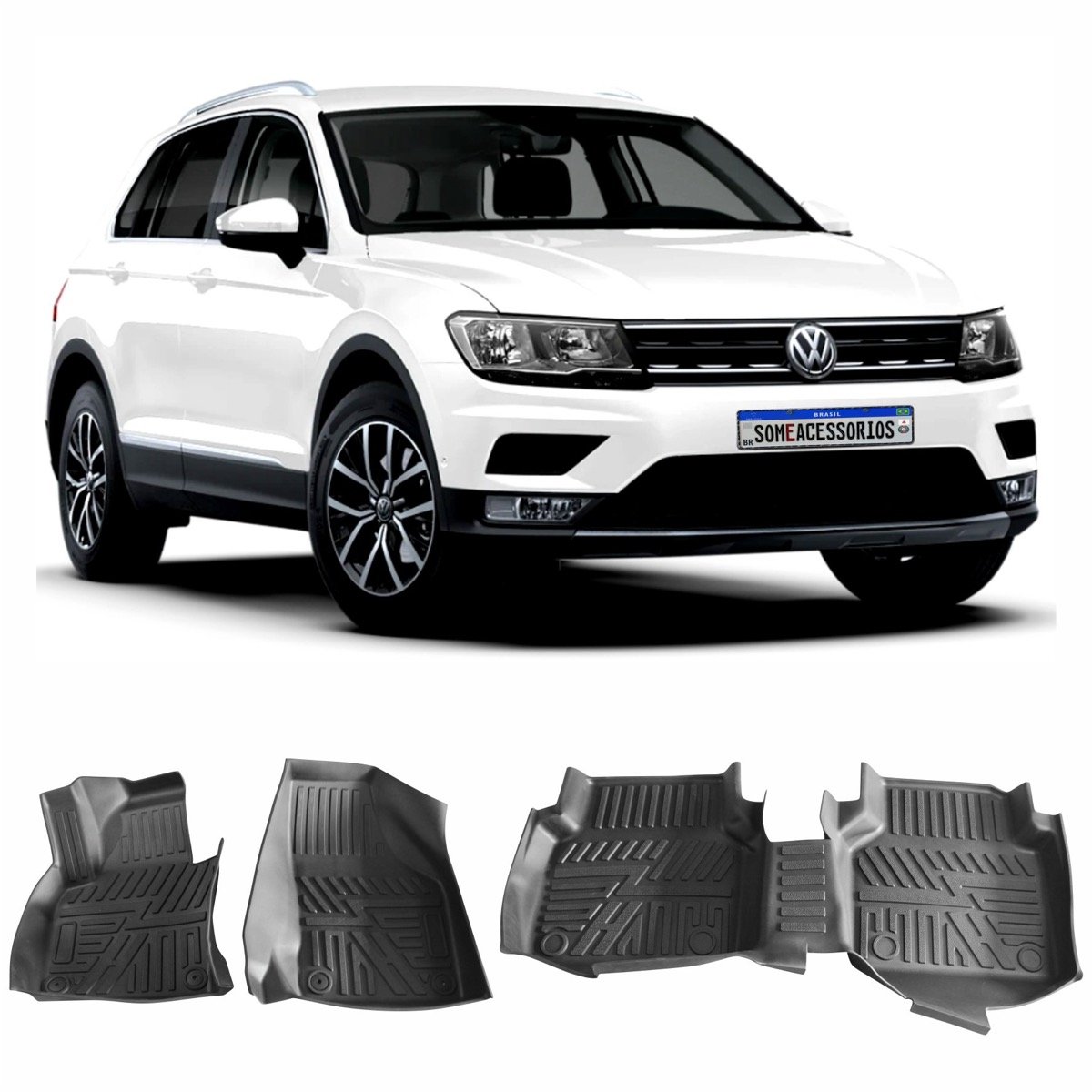 Tapete bandeja Volkswagen Tiguan 2018 em diante 5 Lugares
